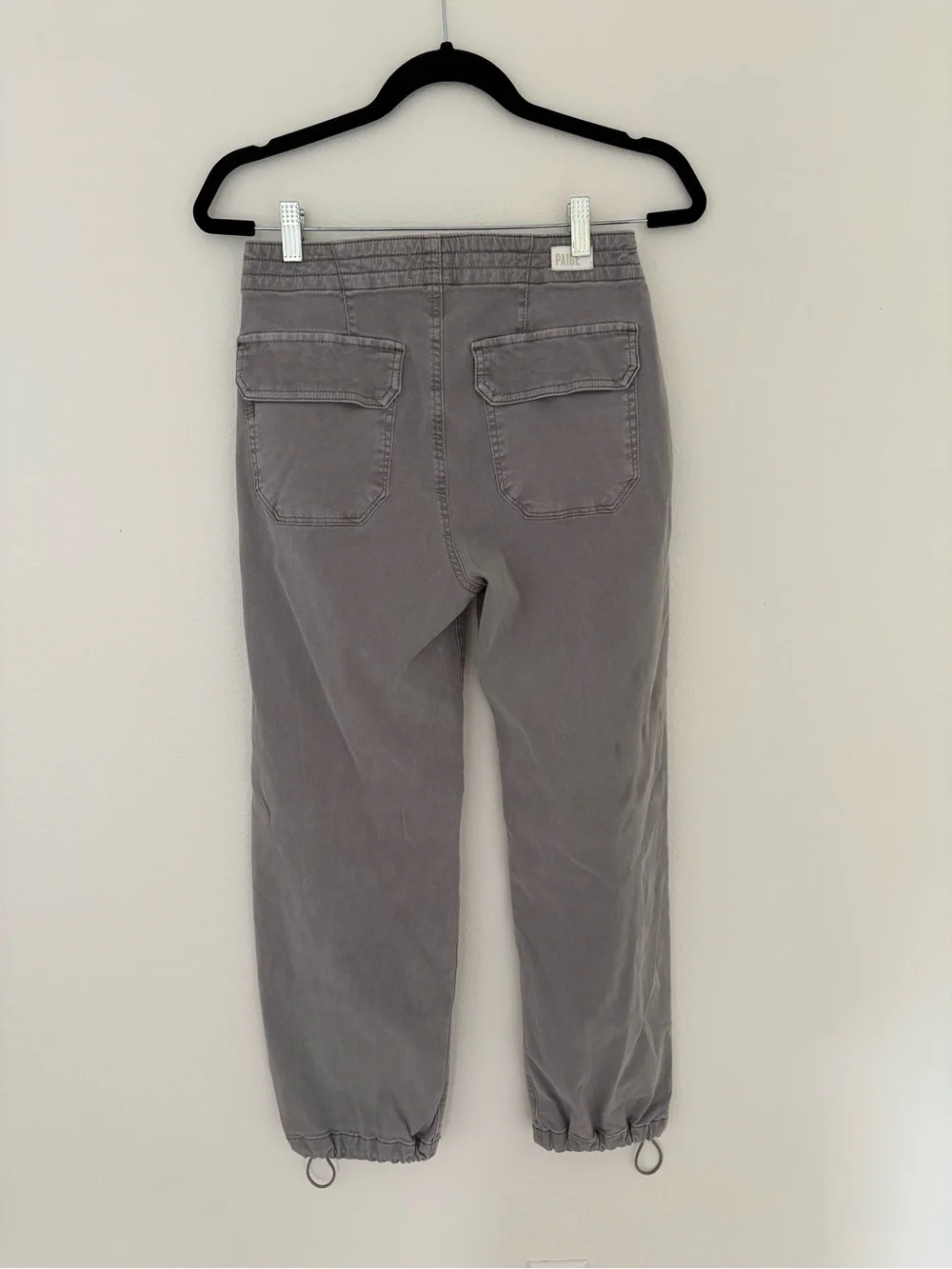 Paige Reid Cotton Joggers Grey Cinched Bottoms Women’s 26